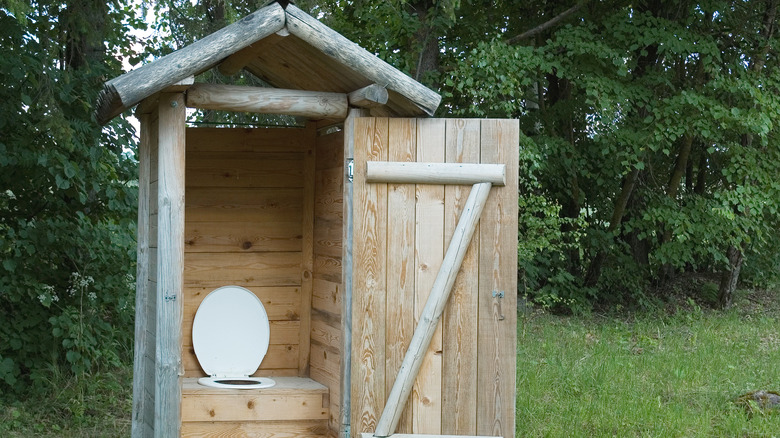 outhouse with toilet