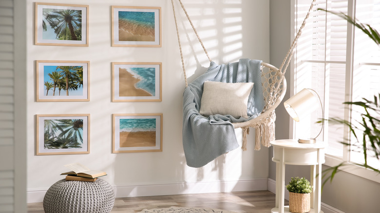 gallery wall in beach home