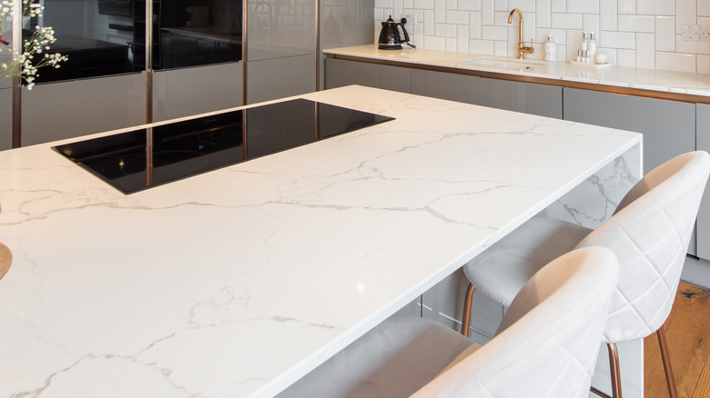 A marble countertop