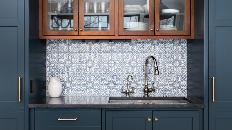 patterned tile for backsplash in kitchen 