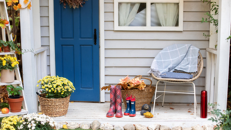 Decorated front porch