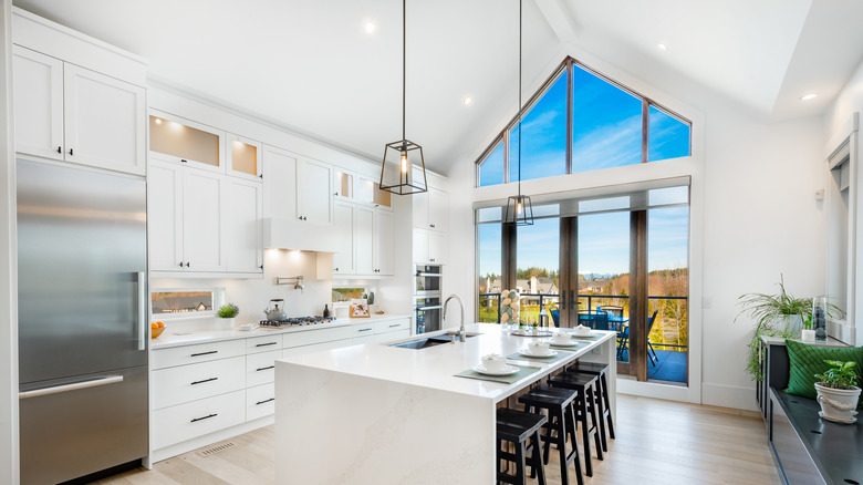 Kitchen with big window