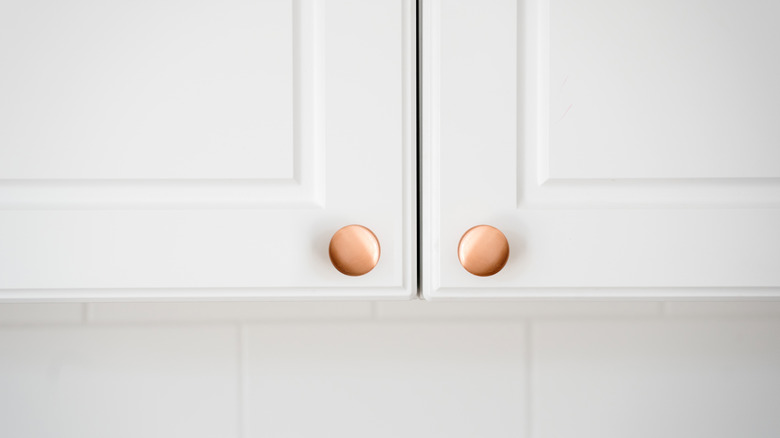 Cabinets with copper handles