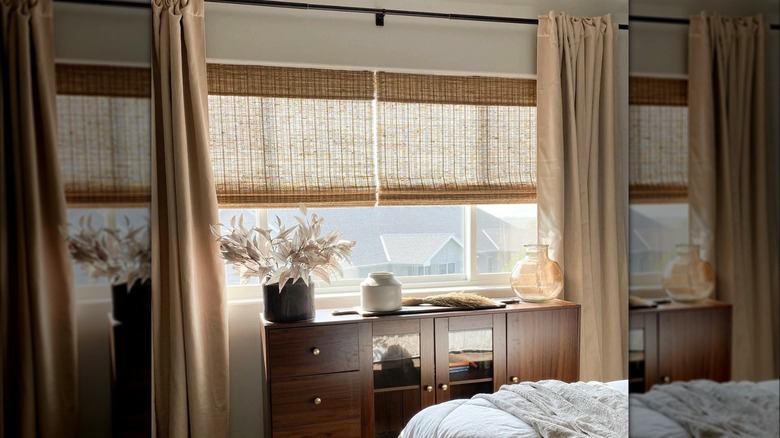 bamboo curtains in bedroom