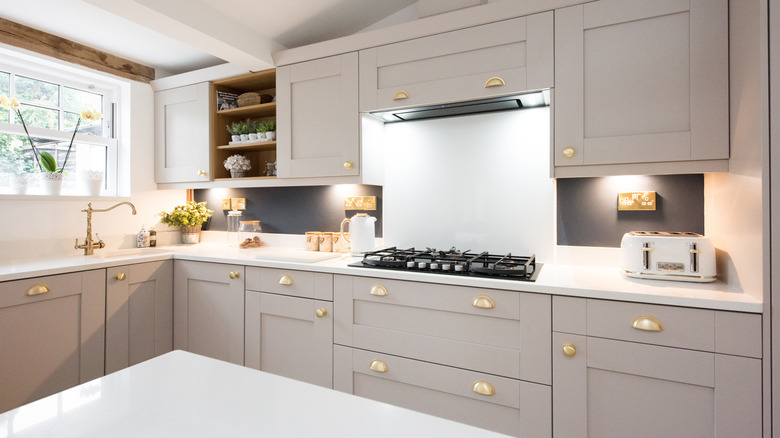 kitchen with brass accents