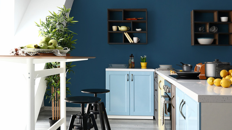 breakfast bar with stools