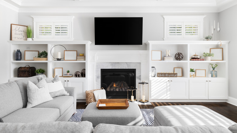 white farmhouse living room