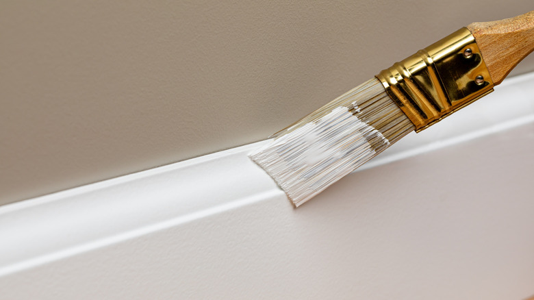 Trim painted white using paint brush