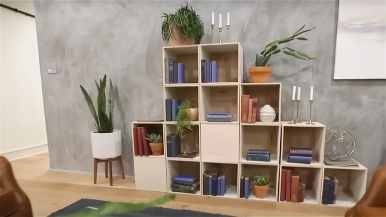 cube shelves in modern room