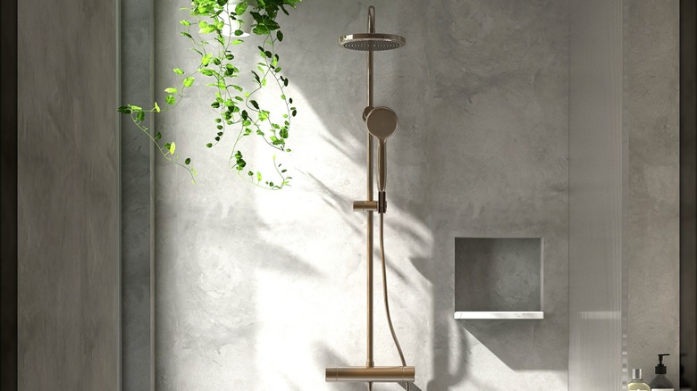 modern concrete shower