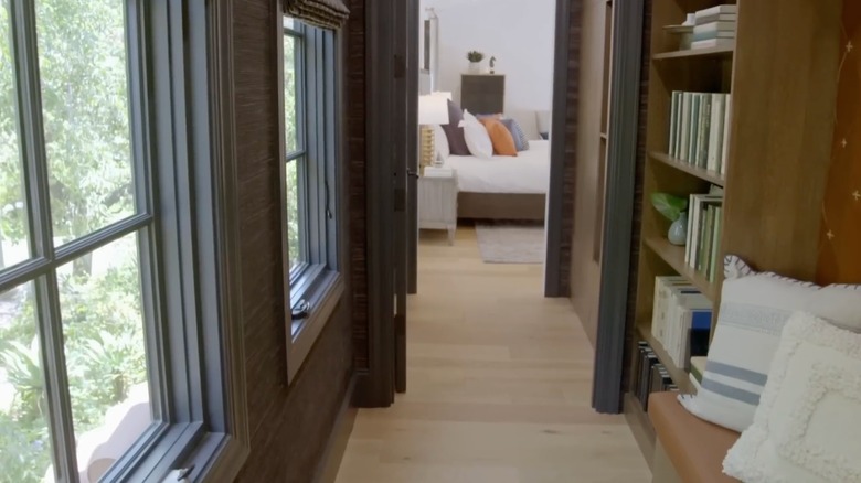 bedroom hallway library