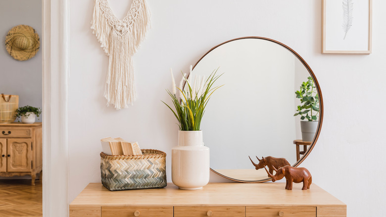 Decor on console table