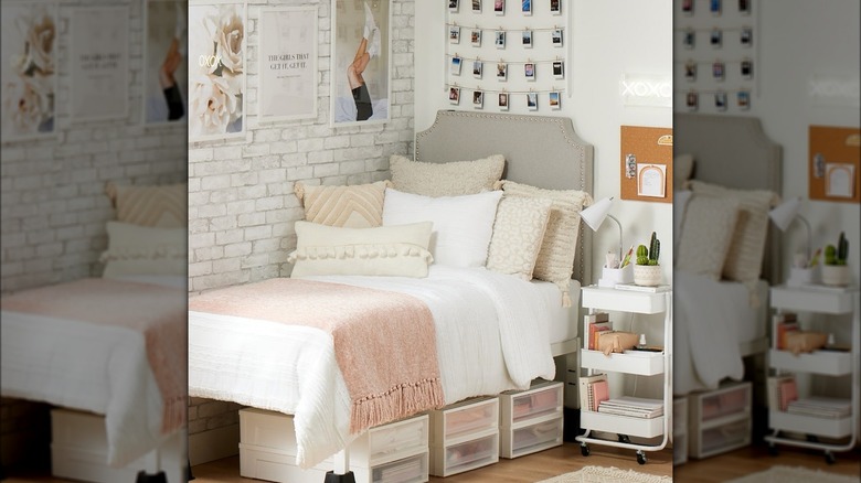 Decorated room in pastels