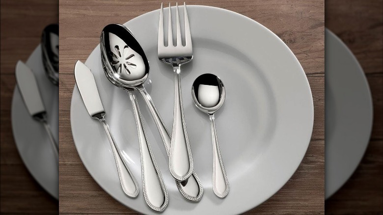 Mikasa flatware on plate