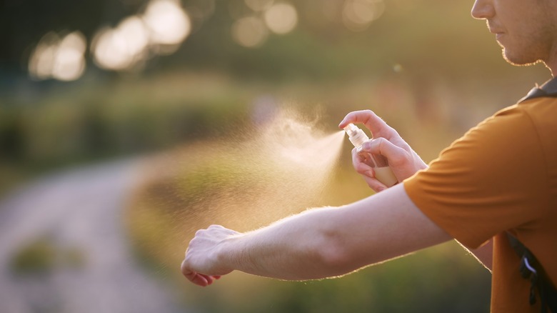 Mist from spray bottle