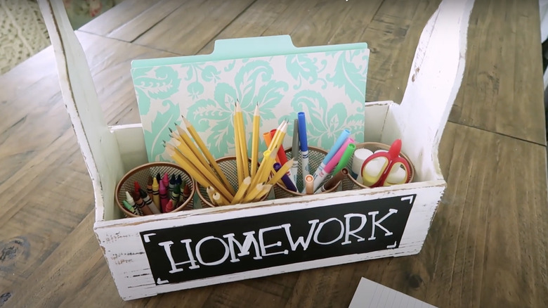 Decorated portable DIY homework station