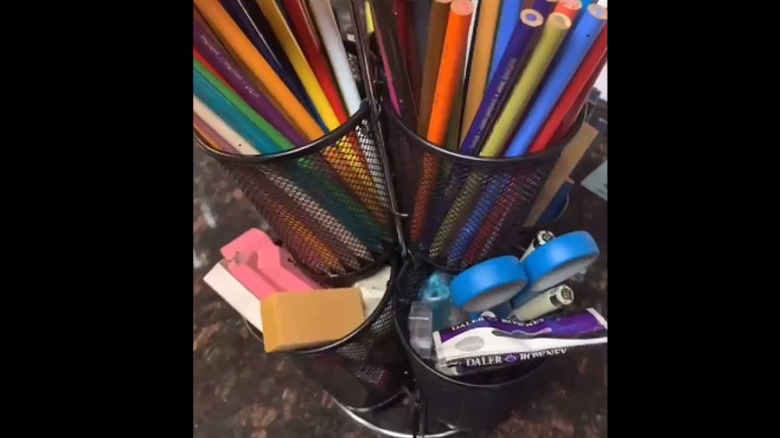 bi-level pencil organizer