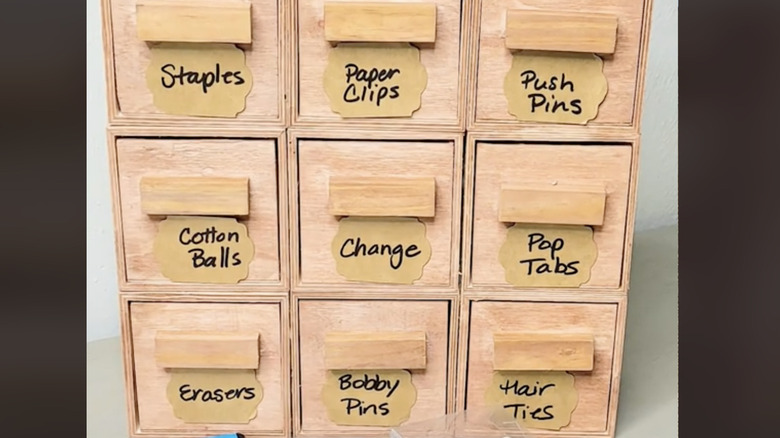 wooden box storage drawers