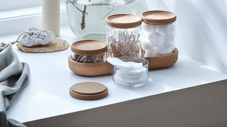 tray with clear jars