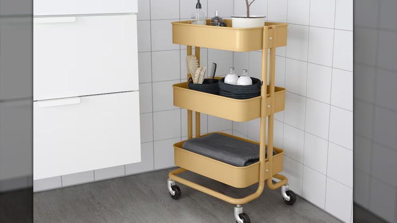 yellow IKEA utility cart