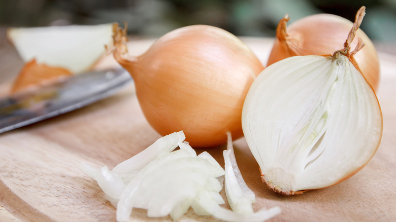 Onion cut in half