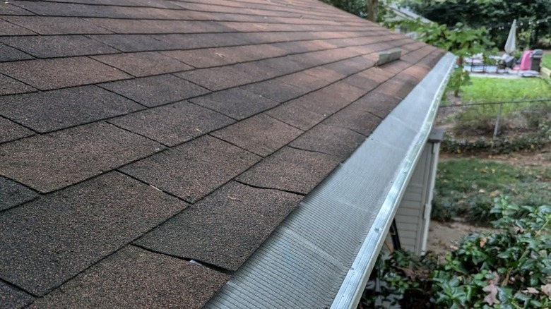 Roof with gutter guards