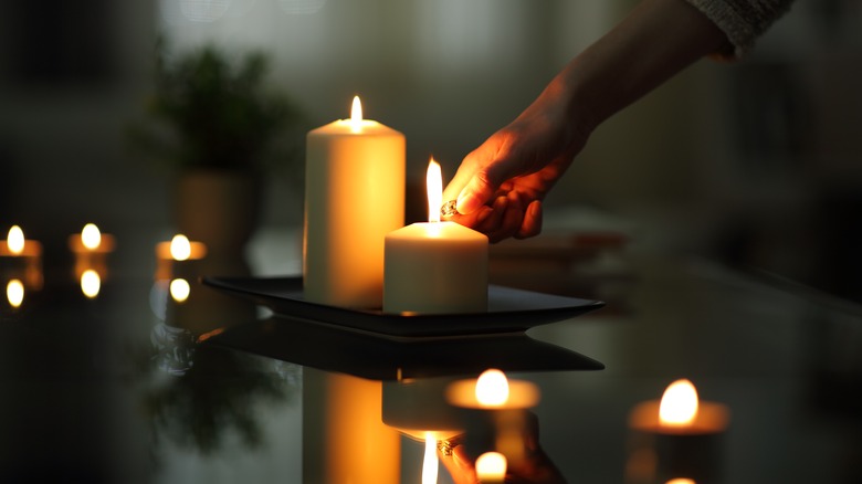 lighting candles