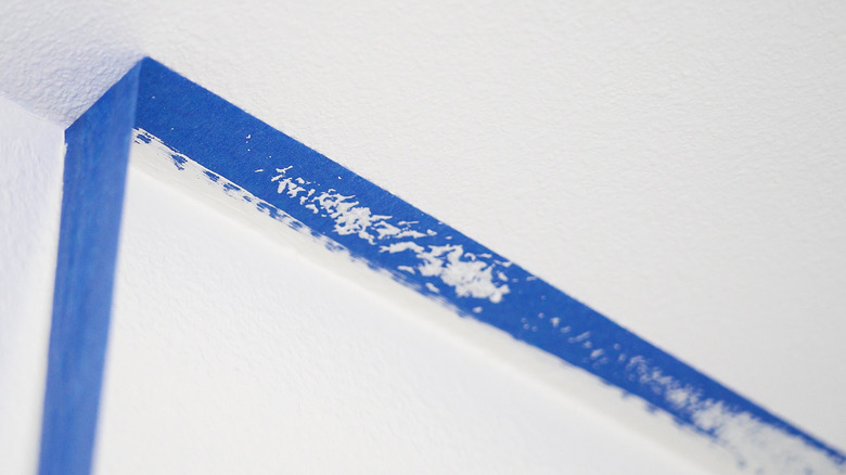 Peeling blue tape