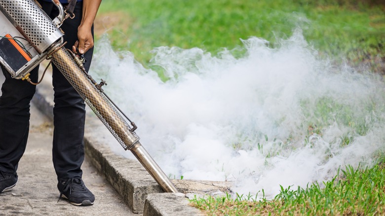 Using fogging to repel mosquitoes