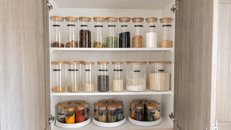 pantry with food in jars