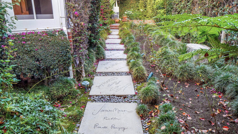 signed cement stones