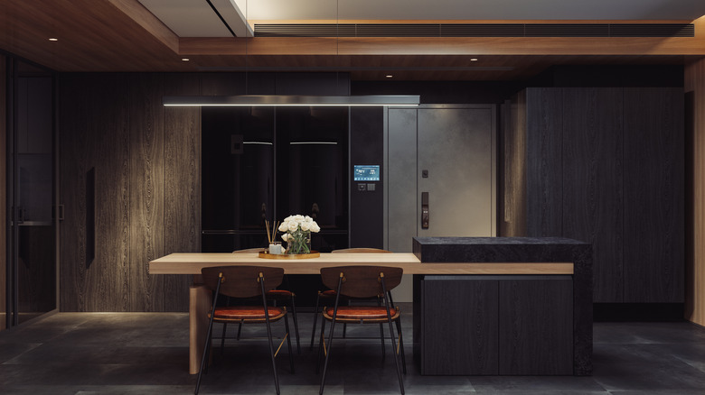 Dark modern minimalist kitchen