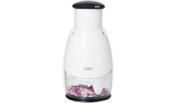 food chopper with chopped onion