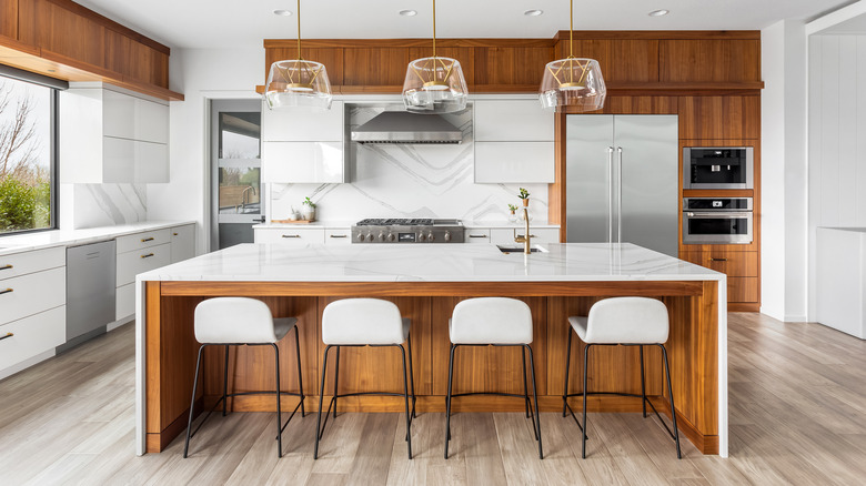 kitchen island with breakfast bar