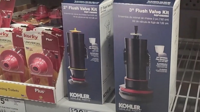 Kohler replacement parts at a hardware store