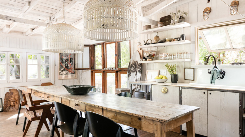 Cabin kitchen interior white