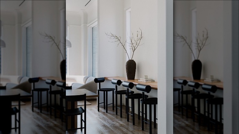 stools at a counter