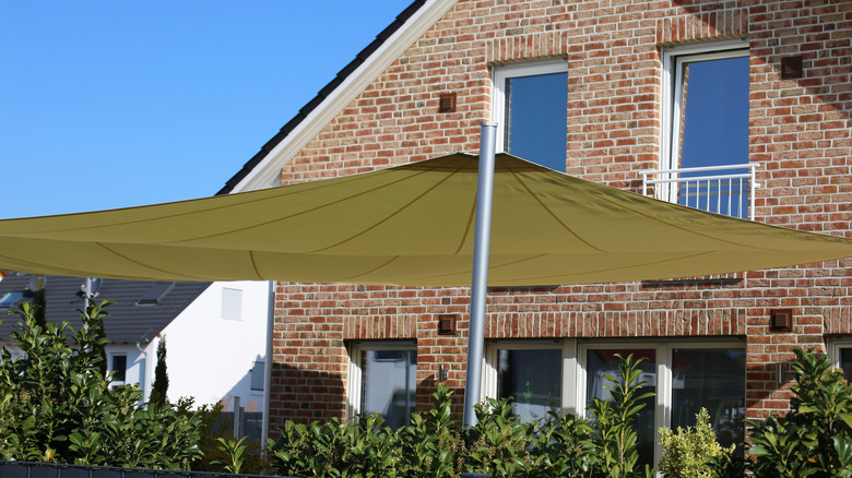 shade sail over a patio