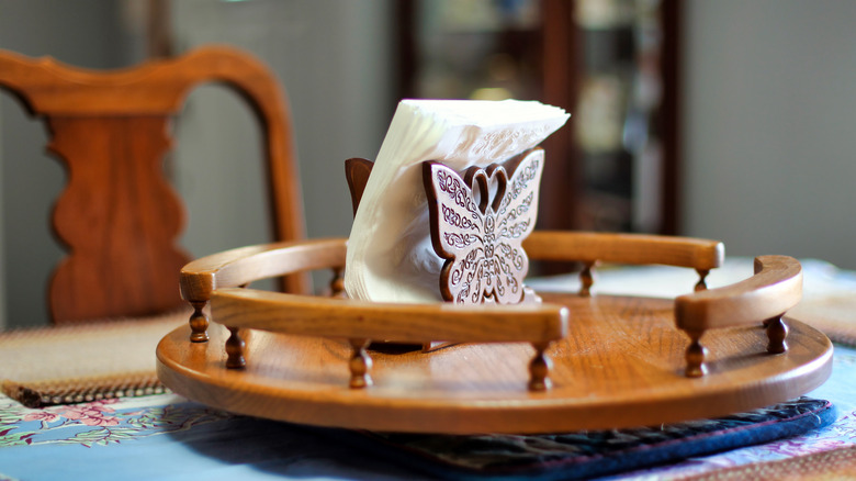 lazy susan on kitchen counter