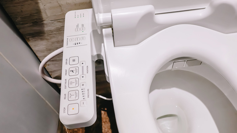 Bidet attachment on toilet