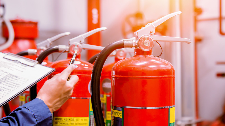 checking fire extinguisher functionality