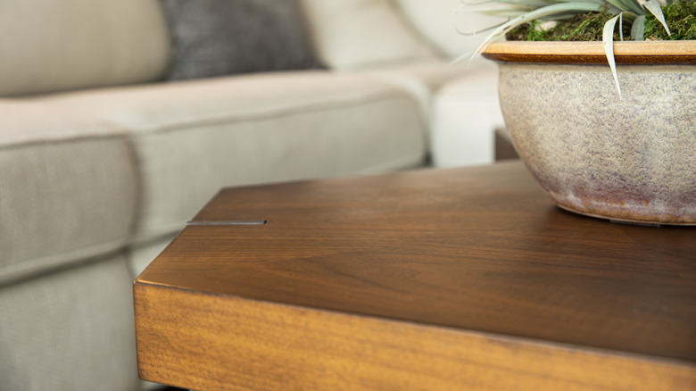 clean coffee table surface