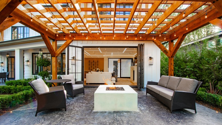 Backyard with pergola