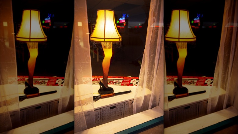 Leg lamp in a window