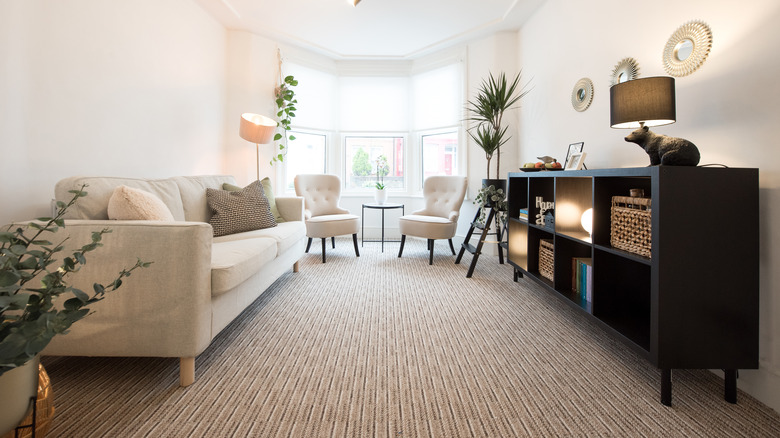 wall to wall carpeting in living room