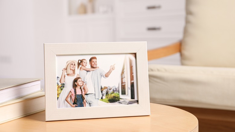 family photo in living room