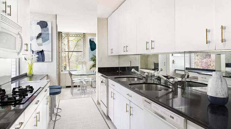 black and white kitchen