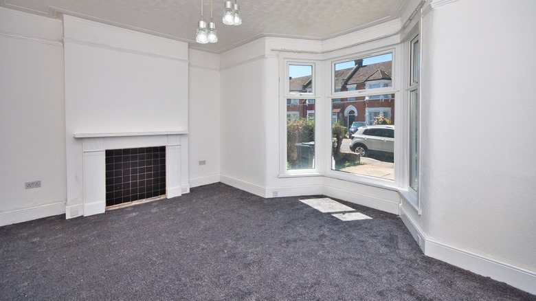 old carpet in living room