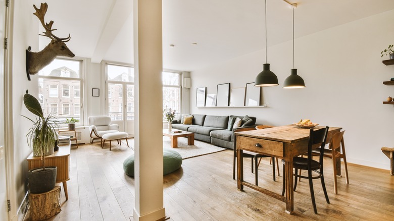 Open concept apartment living room