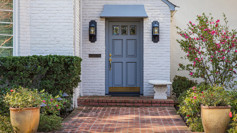 Blue front door